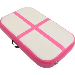 vidaXL Tapis gonflable de gymnastique avec pompe 60x100x15 cm PVC Rose