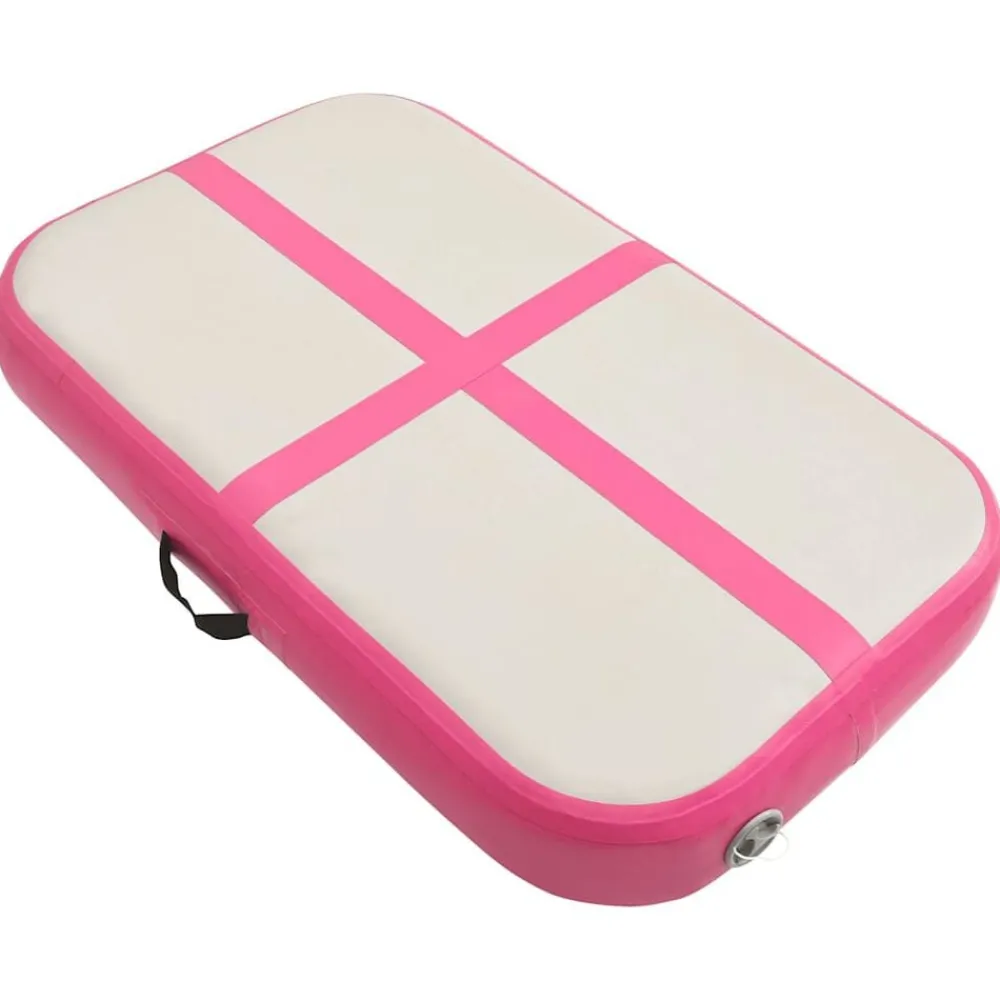 vidaXL Tapis gonflable de gymnastique avec pompe 60x100x15 cm PVC Rose