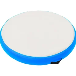Entraînement & Fitness-vidaXL Tapis gonflable de gymnastique avec pompe 100x100x10cm PVC Bleu bleu et gris