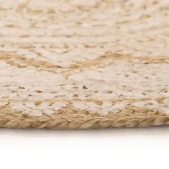 vidaXL Tapis Jute tressé imprimé 90 cm rond