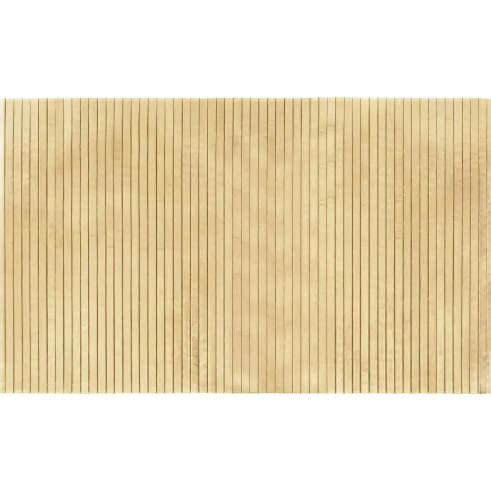 Décorations-vidaXL Tapis rectangulaire naturel clair 60x100 cm bambou lumière naturelle