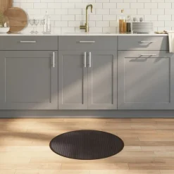 Décorations-vidaXL Tapis rond 60 cm bambou Marron foncé