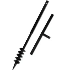 Outils-vidaXL Tarière de sol avec mèche de tarière 80 mm Acier Noir