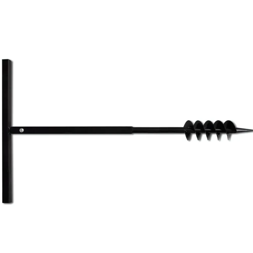 Outils-vidaXL Tarière de sol avec mèche de tarière 80 mm Acier Noir