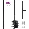 Outils-vidaXL Tarière de sol avec manche 250 mm et tube d'extension 12m Acier