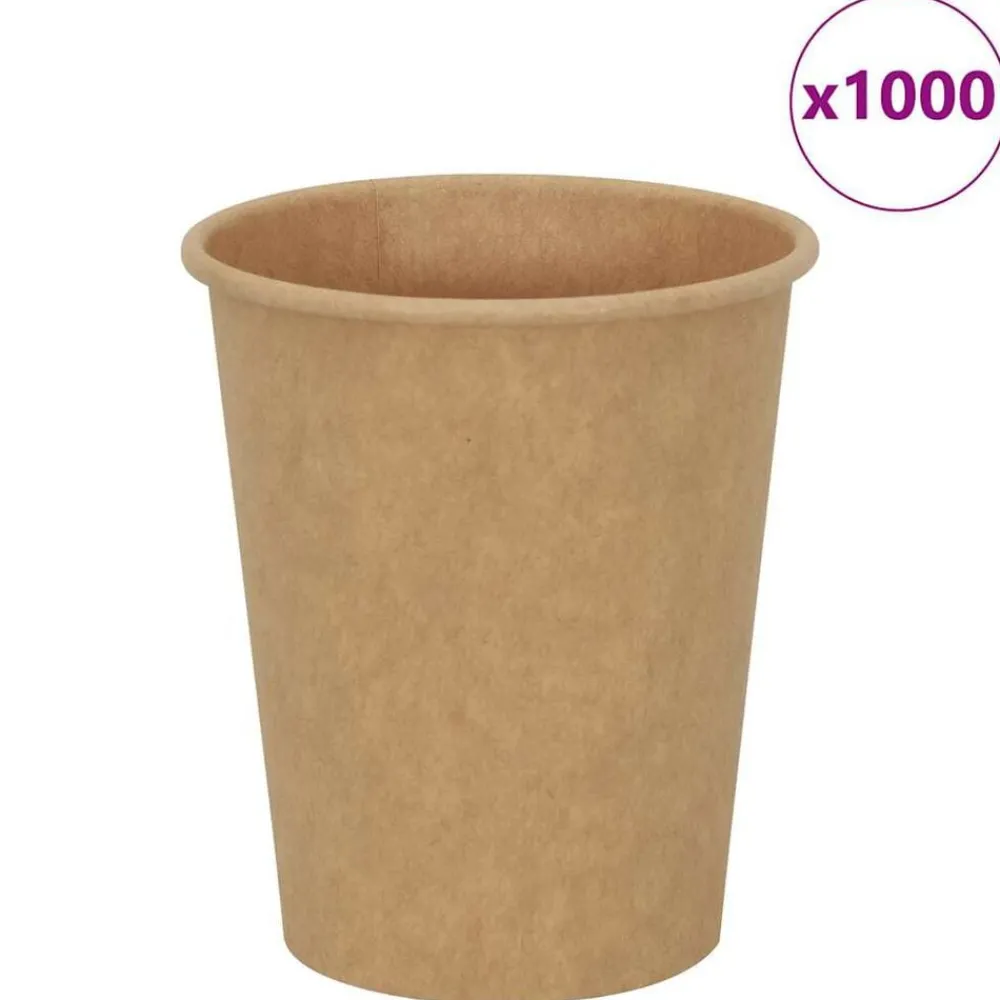 Restauration-vidaXL Tasses à café en papier 1000 pcs 8oz 200ml marron