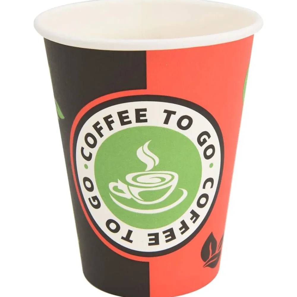 vidaXL Tasses à café en papier 1000 pcs 12oz 300ml rouge et noir
