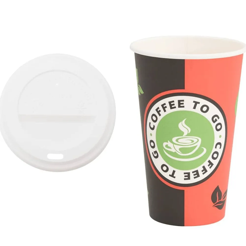 Restauration-vidaXL Tasses à café en papier avec couvercles 1000 pcs 16oz 400ml