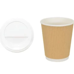 Restauration-vidaXL Tasses à café en papier avec couvercles 1000 pcs 8oz 200ml