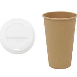 Restauration-vidaXL Tasses à café en papier avec couvercles 1000 pcs 16oz 400ml