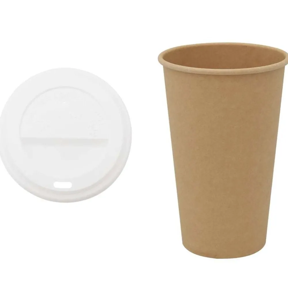 Restauration-vidaXL Tasses à café en papier avec couvercles 1000 pcs 16oz 400ml