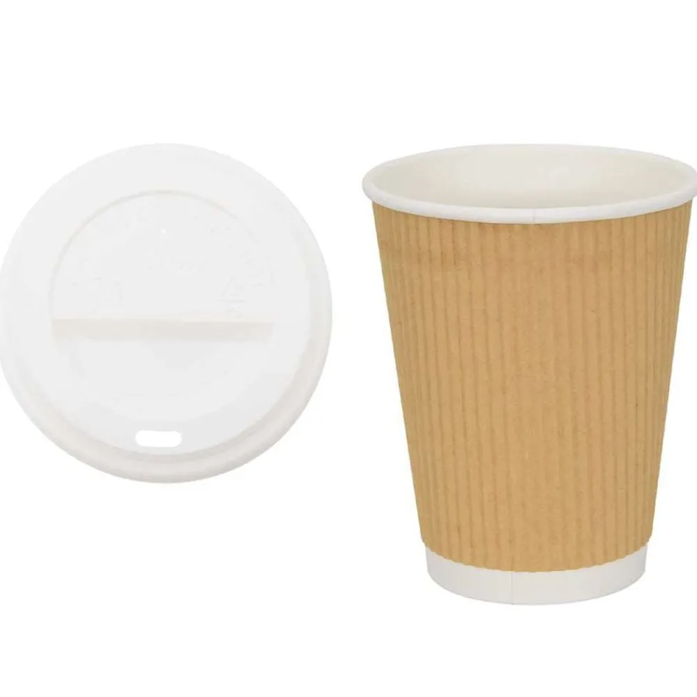 vidaXL Tasses à café en papier avec couvercles 1000 pcs 16oz 400ml
