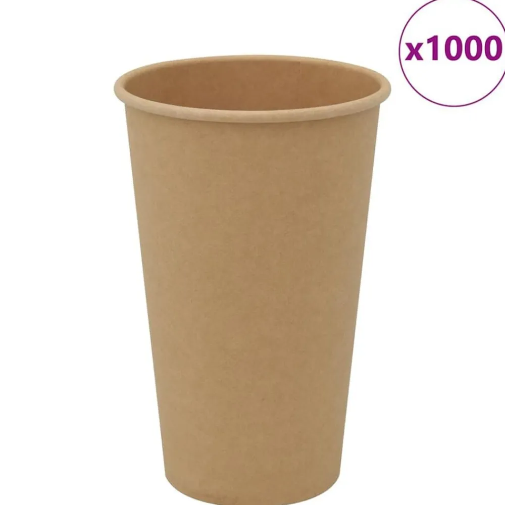 Restauration-vidaXL Tasses à café en papier 1000 pcs 16oz 400ml marron