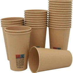 Restauration-vidaXL Tasses à café en papier 1000 pcs 16oz 400ml marron