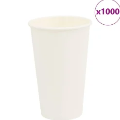 vidaXL Tasses à café en papier 1000 pcs 16oz 400ml blanc