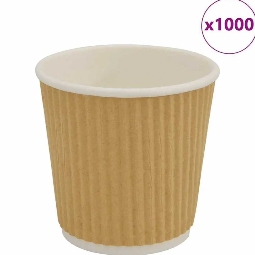 vidaXL Tasses à café en papier 1000 pcs 4oz 100ml marron