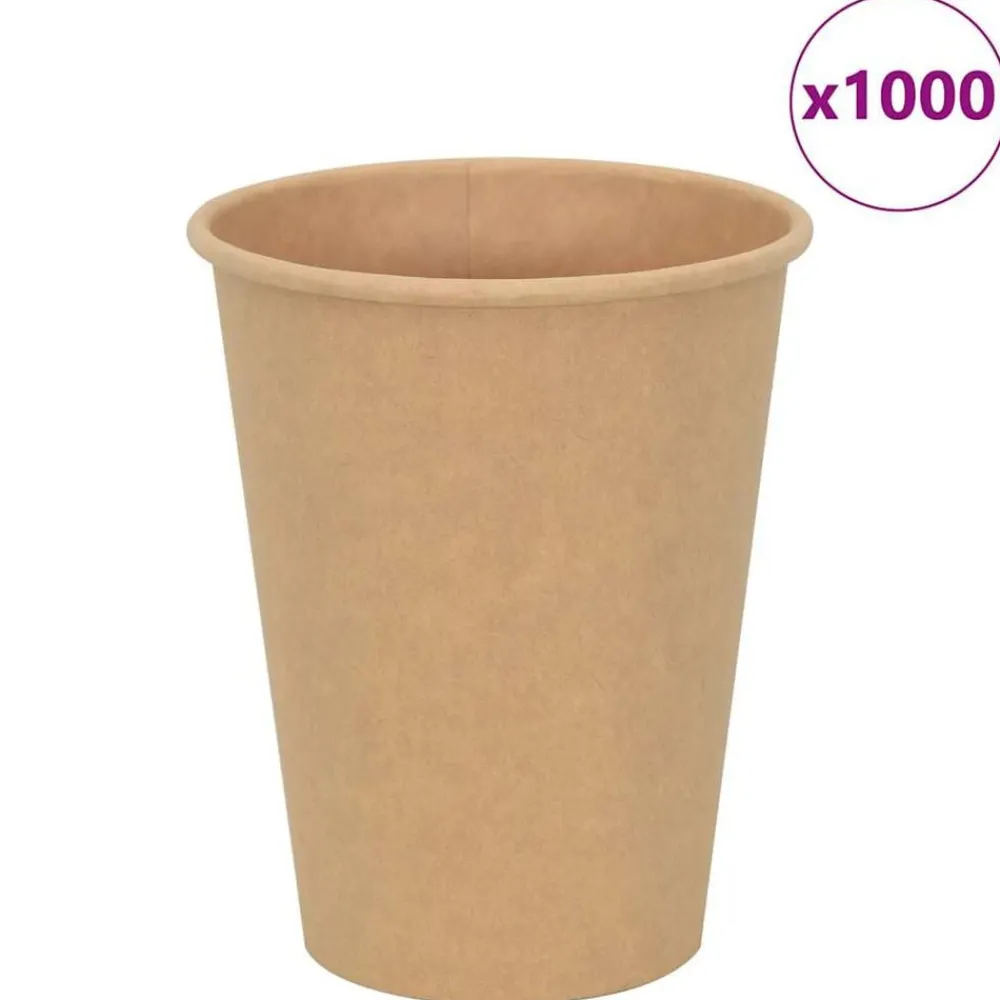 Restauration-vidaXL Tasses à café en papier 1000 pcs 12oz 300ml marron