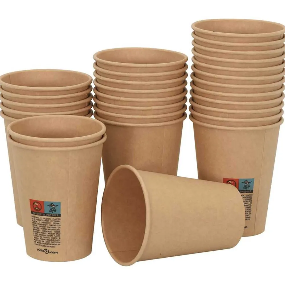 Restauration-vidaXL Tasses à café en papier 1000 pcs 12oz 300ml marron