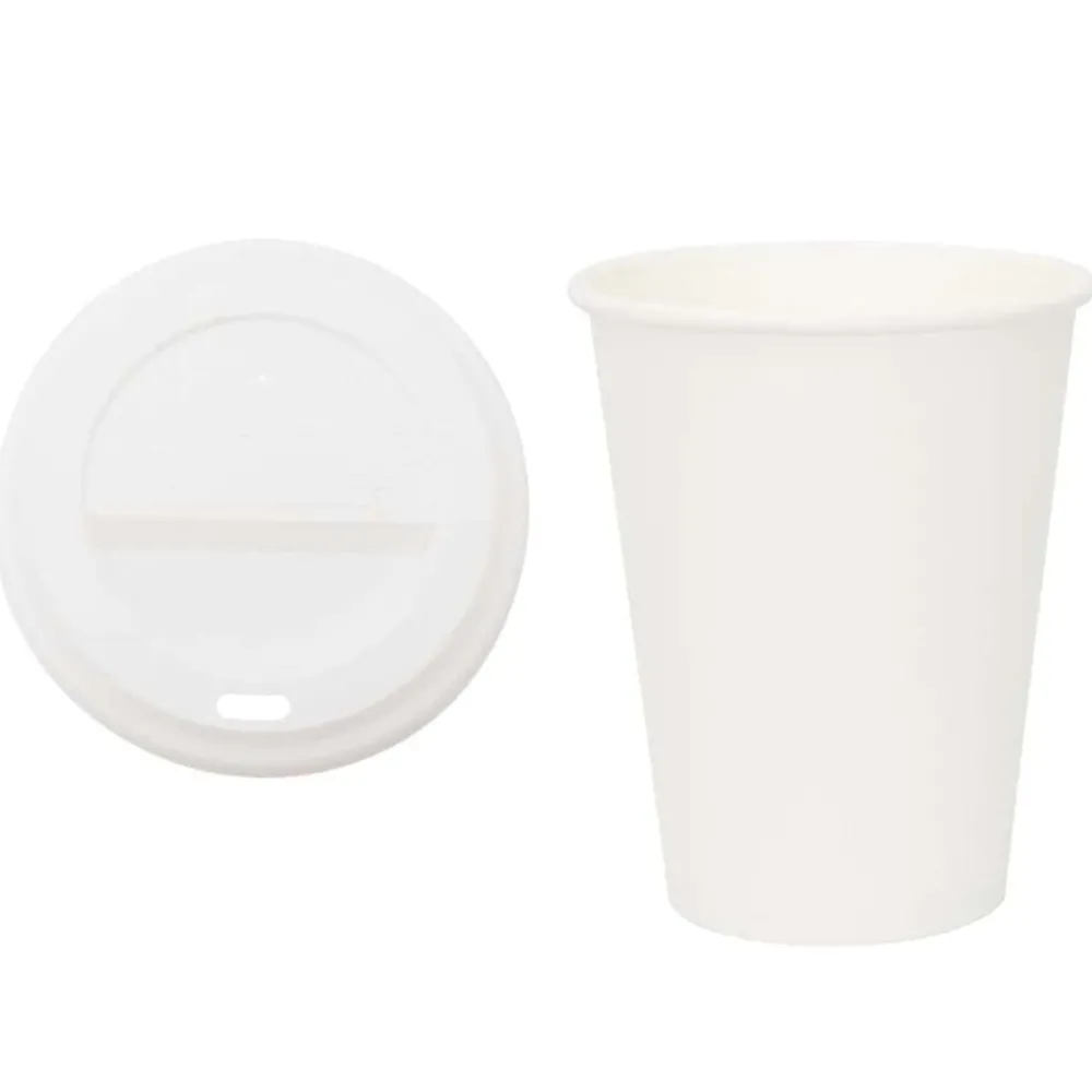 vidaXL Tasses à café en papier avec couvercles 1000 pcs 12oz 300ml