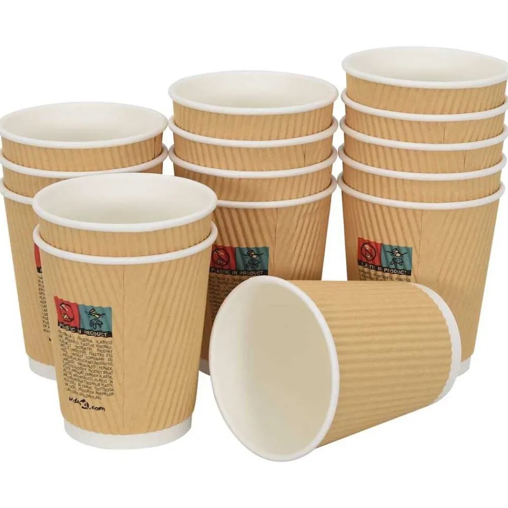 vidaXL Tasses à café en papier 500 pcs 8oz 200ml marron