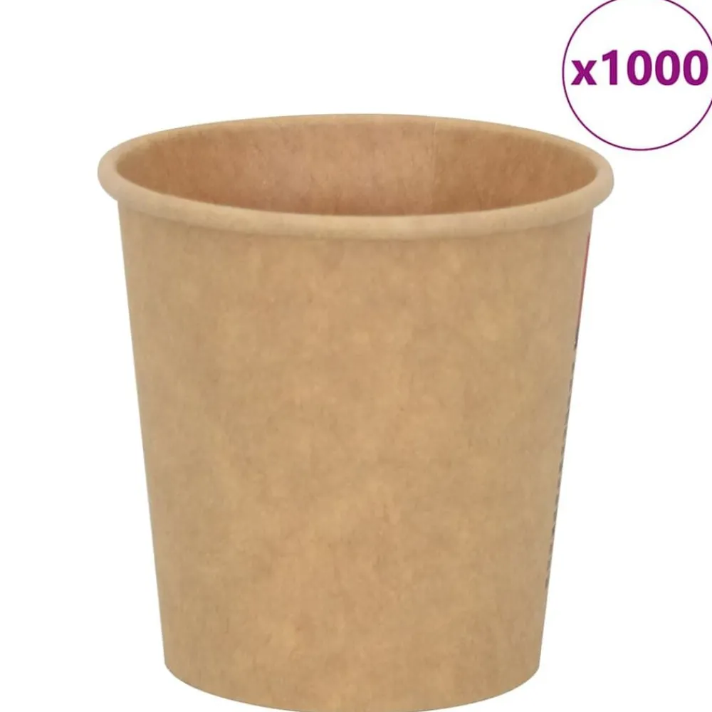 vidaXL Tasses à café en papier 1000 pcs 4oz 100ml marron