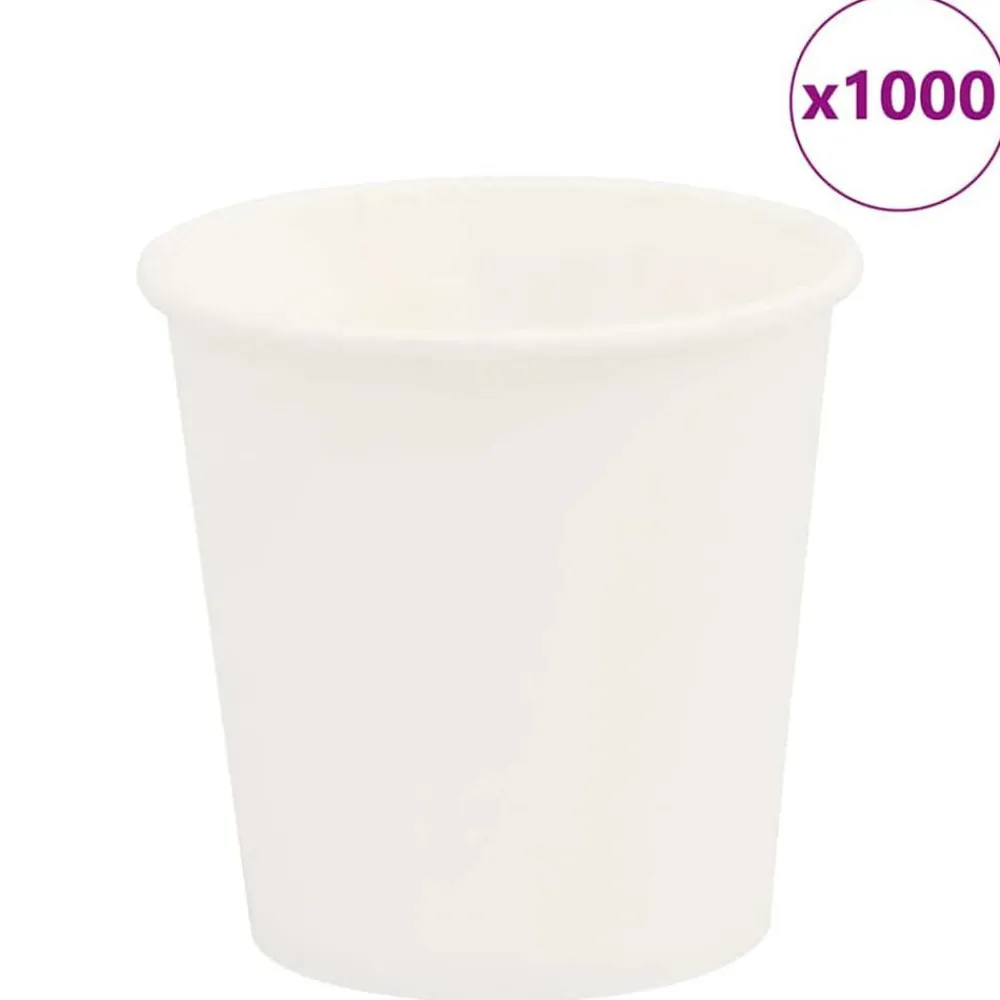 vidaXL Tasses à café en papier 1000 pcs 4oz 100ml blanc