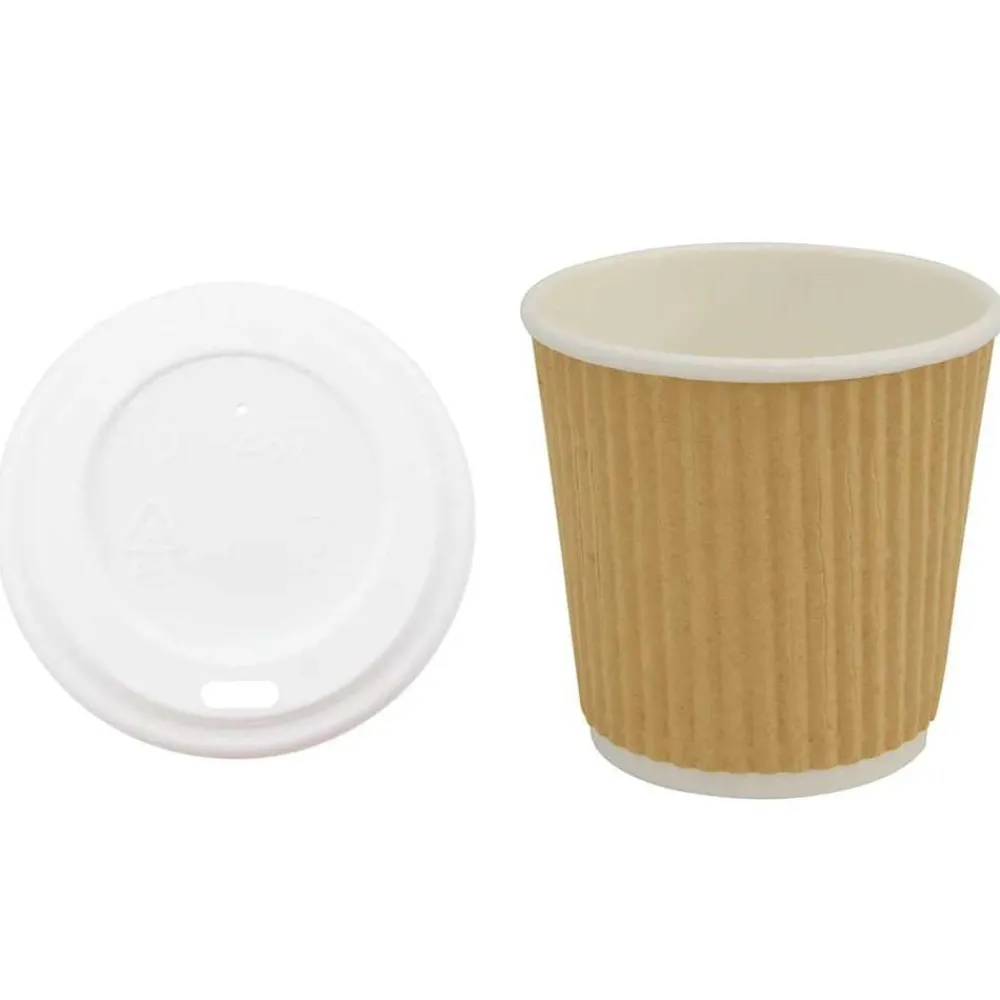 Restauration-vidaXL Tasses à café en papier avec couvercles 1000 pcs 4oz 100ml