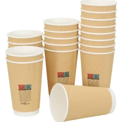 vidaXL Tasses à café en papier 500 pcs 16oz 400ml marron