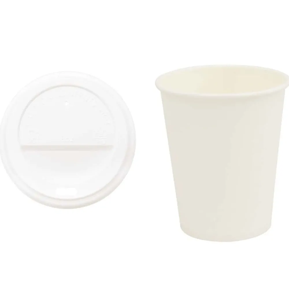 Restauration-vidaXL Tasses à café en papier avec couvercles 1000 pcs 8oz 200ml