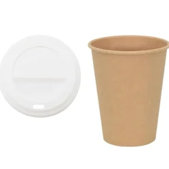 Restauration-vidaXL Tasses à café en papier avec couvercles 1000 pcs 12oz 300ml