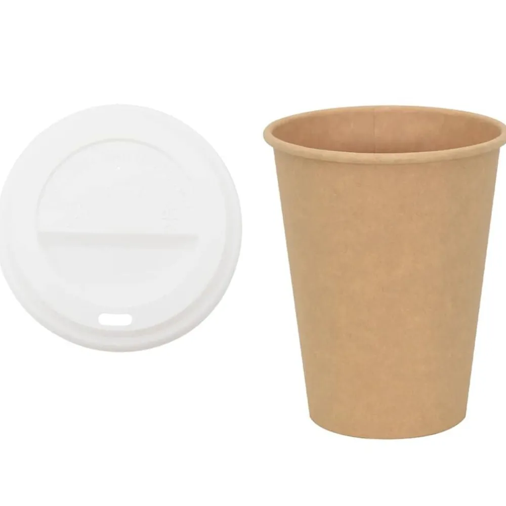 Restauration-vidaXL Tasses à café en papier avec couvercles 1000 pcs 12oz 300ml