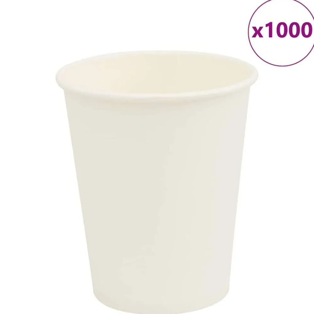 vidaXL Tasses à café en papier 1000 pcs 8oz 200ml blanc