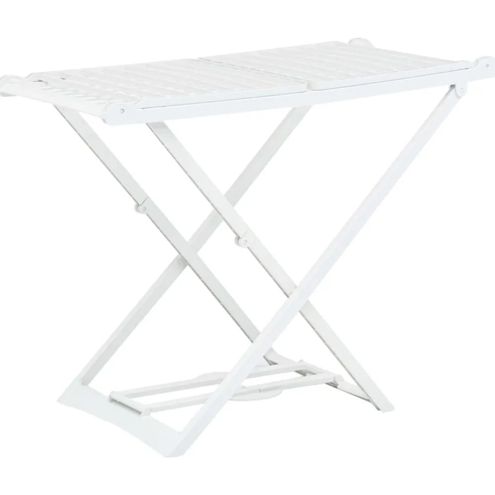 vidaXL Étendoir à linge pliable Blanc Plastique