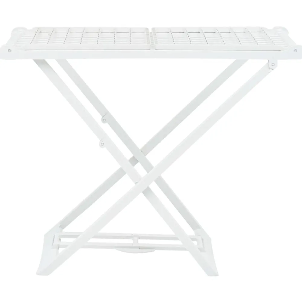 vidaXL Étendoir à linge pliable Blanc Plastique