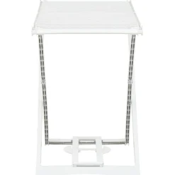 vidaXL Étendoir à linge pliable Blanc Plastique