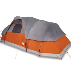 Loisirs De Plein Air-vidaXL Tente à dôme 11 personnes imperméable Gris et orange