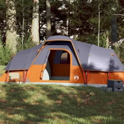 Loisirs De Plein Air-vidaXL Tente à dôme 11 personnes imperméable Gris et orange