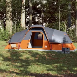 Loisirs De Plein Air-vidaXL Tente à dôme 11 personnes imperméable Gris et orange