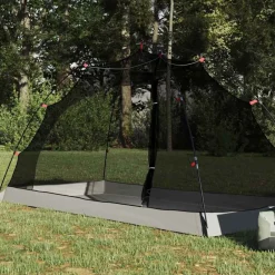 vidaXL Tente avec toit avec stockage Gris et Noir 236 x 108 x 120 cm