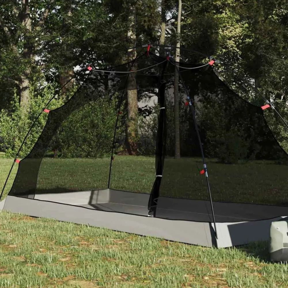 vidaXL Tente avec toit avec stockage Gris et Noir 236 x 108 x 120 cm