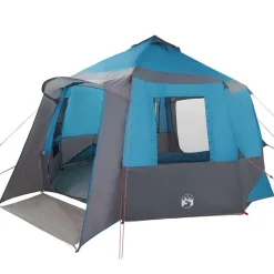 vidaXL Tente de cabane 12 personnes et gris 405 x 405 x 273 cm