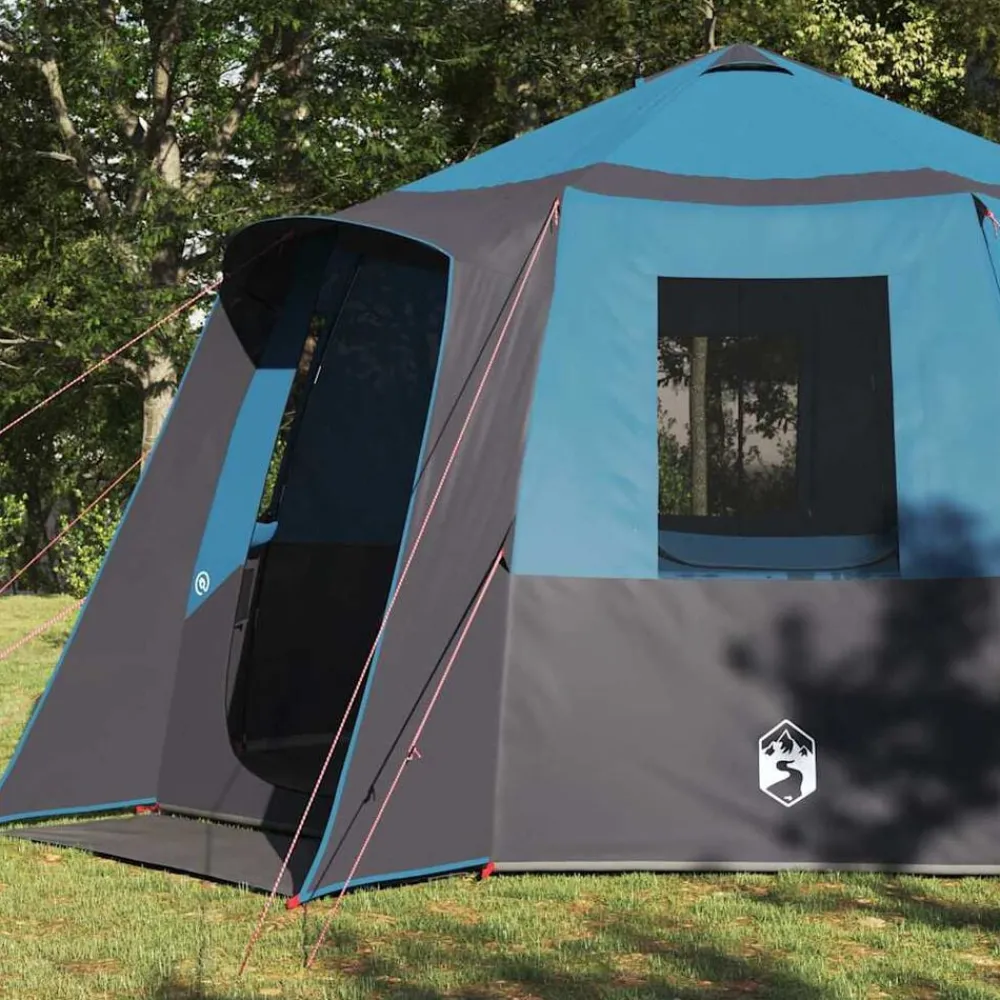 vidaXL Tente de cabane 12 personnes et gris 405 x 405 x 273 cm