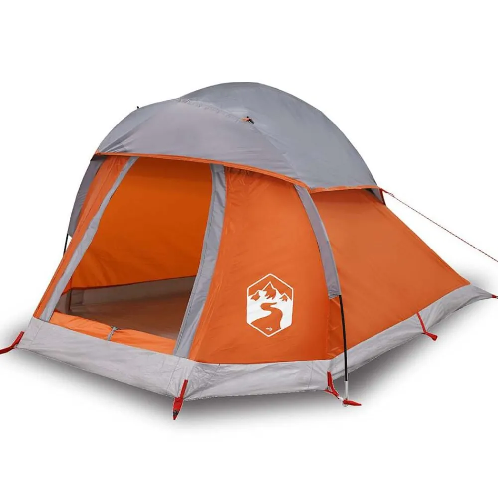 Loisirs De Plein Air-vidaXL Tente de camping à dôme 1 personne et orange imperméable Gris