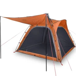 Loisirs De Plein Air-vidaXL Tente de camping 4 personnes libération rapide imperméable Gris et orange