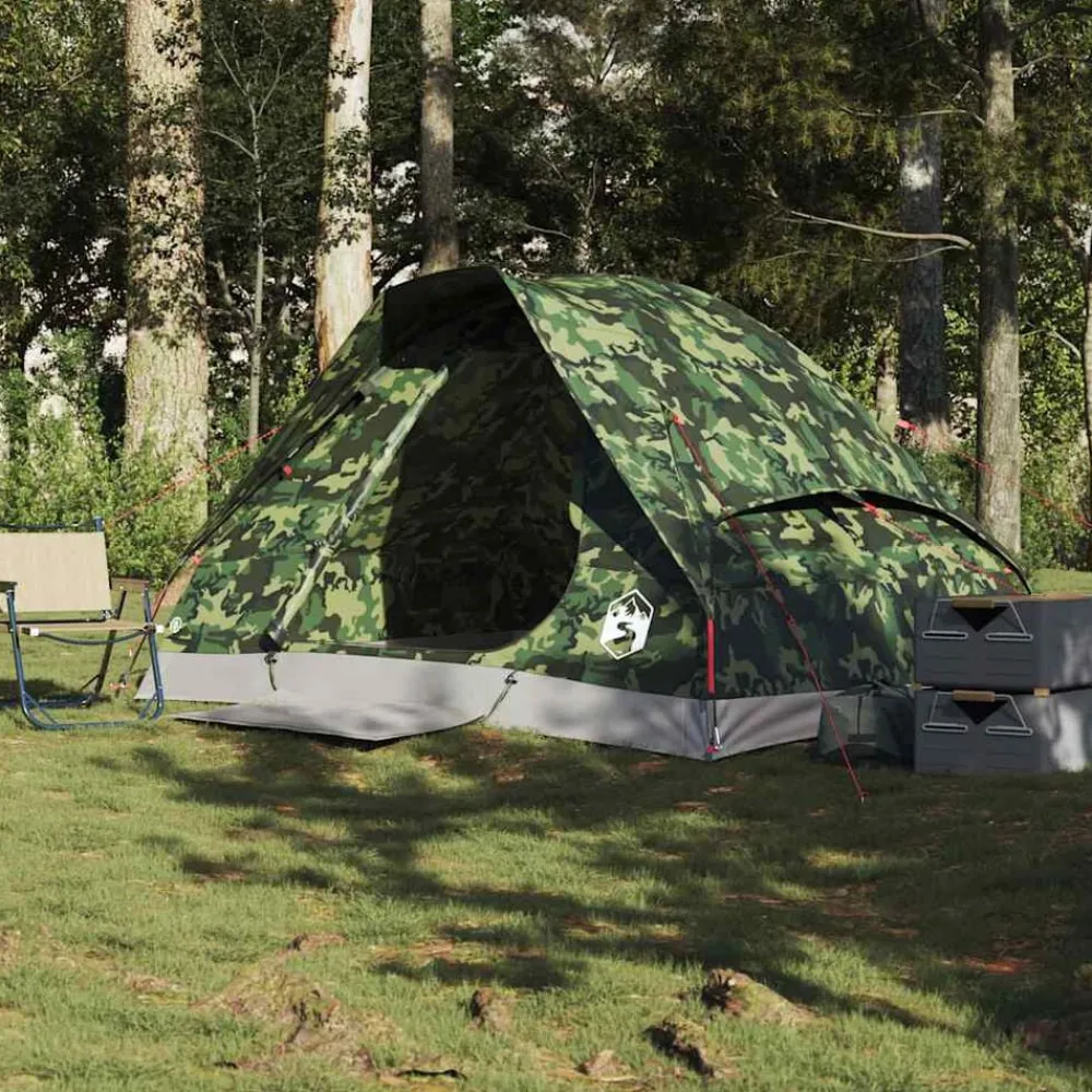 Loisirs De Plein Air-vidaXL Tente de camping à dôme 2 personnes imperméable Camouflage