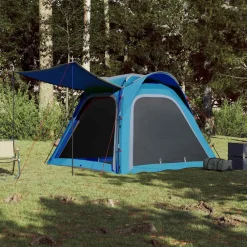 Loisirs De Plein Air-vidaXL Tente de camping 4 personnes libération rapide imperméable Bleu