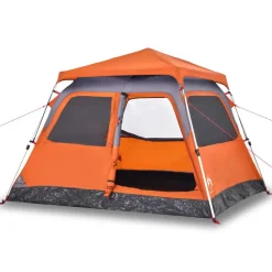 Loisirs De Plein Air-vidaXL Tente de camping à dôme 4 personnes libération rapide Gris et orange