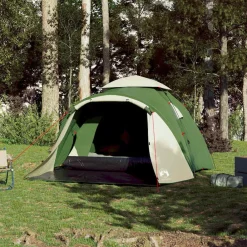 Loisirs De Plein Air-vidaXL Tente de camping à dôme 3 personnes libération rapide Vert