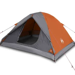 Loisirs De Plein Air-vidaXL Tente de camping à dôme 3 personnes orange imperméable Gris et orange