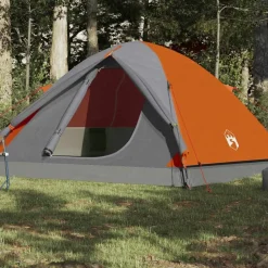 Loisirs De Plein Air-vidaXL Tente de camping à dôme 3 personnes orange imperméable Gris et orange